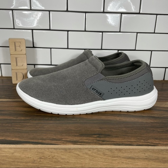 Comfort Loafer Shoes Grey Canvas 26062 